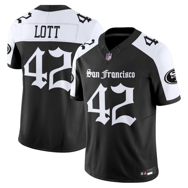 Men's San Francisco 49ers 'Gothic Edition' Vapor Limited Jersey ALTERNATE#42 RONNIE LOTT