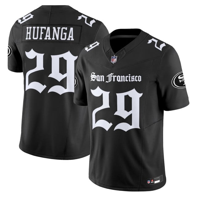 Men's San Francisco 49ers 'Gothic Edition' Vapor Limited Jersey BLACK#29 TALANOA HUFANGA