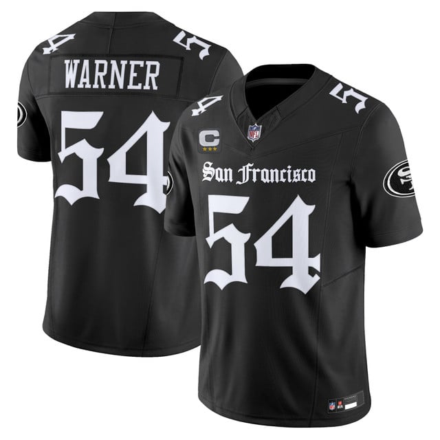 Men's San Francisco 49ers 'Gothic Edition' Vapor Limited Jersey BLACK#54 FRED WARNER