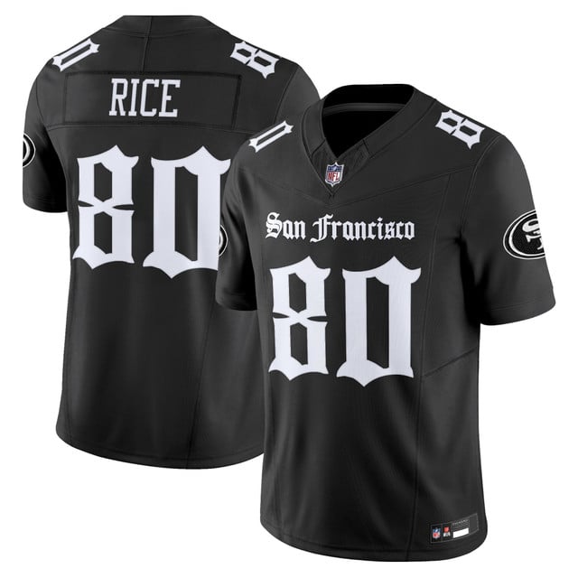 Men's San Francisco 49ers 'Gothic Edition' Vapor Limited Jersey BLACK#80 JERRY RICE