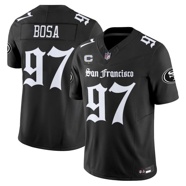 Men's San Francisco 49ers 'Gothic Edition' Vapor Limited Jersey BLACK#97 NICK BOSA