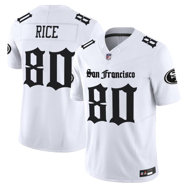 Men's San Francisco 49ers 'Gothic Edition' Vapor Limited Jersey WHITE#80 JERRY RICE