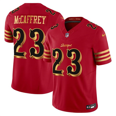 Men's San Francisco 49ers 2025 “Rivalries” Vapor Limited Jersey red #23 Christian McCaffrey