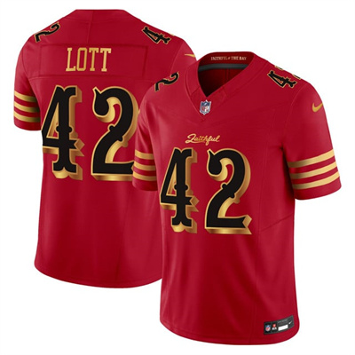 Men's San Francisco 49ers 2025 “Rivalries” Vapor Limited Jersey red #42 Ronnie Lott