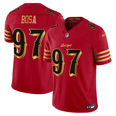 Men's San Francisco 49ers 2025 “Rivalries” Vapor Limited Jersey red #97 Nick Bosa