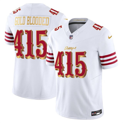 Men's San Francisco 49ers 2025 “Rivalries” Vapor Limited Jersey white #415 Gold Blooded
