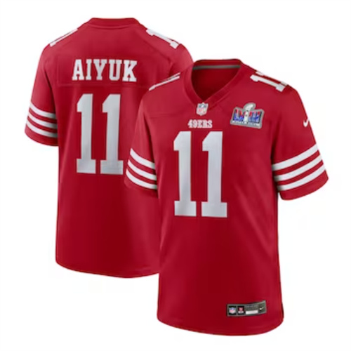 Men's San Francisco 49ers Brandon Aiyuk Nike Scarlet Super Bowl LVIII Game Jersey