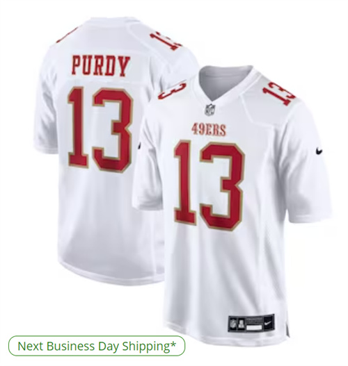 Men's San Francisco 49ers Brock Purdy Nike Tundra White Fashion Game Jersey