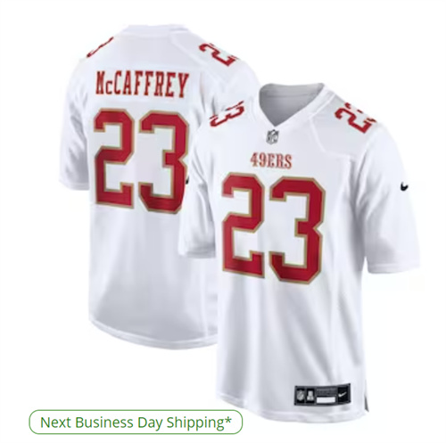 Men's San Francisco 49ers Christian McCaffrey Nike Tundra White Fashion Game Jersey