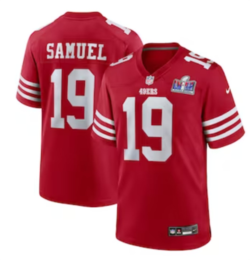 Men's San Francisco 49ers Deebo Samuel Nike Scarlet Super Bowl LVIII Game Jersey