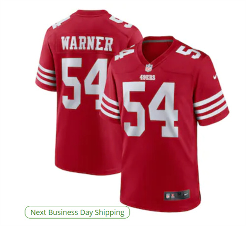 Men's San Francisco 49ers Fred Warner Nike Scarlet Player Game Jersey