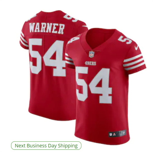 Men's San Francisco 49ers Fred Warner Nike Scarlet Vapor Elite Jersey