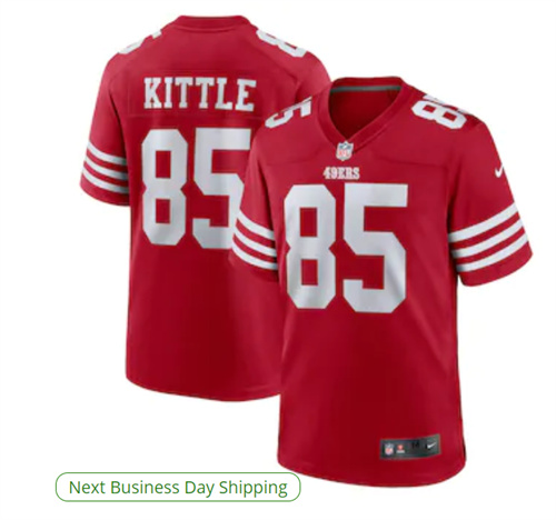 Men's San Francisco 49ers George Kittle Nike Scarlet Player Game Jersey