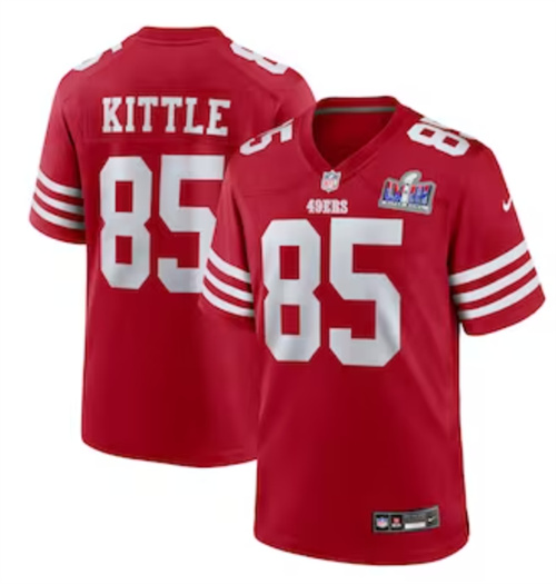 Men's San Francisco 49ers George Kittle Nike Scarlet Super Bowl LVIII Game Jersey