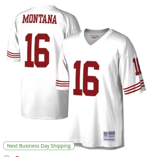 Men's San Francisco 49ers Joe Montana Mitchell & Ness White Legacy Replica Jersey