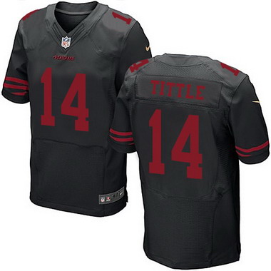 Men's San Francisco 49ers Retired Player #14 Y.A. Tittle Black 2015 NFL Nike Elite Jersey