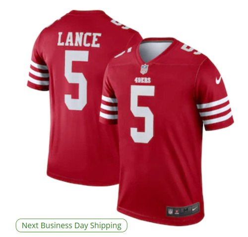 Men's San Francisco 49ers Trey Lance Nike Scarlet Legend Jersey