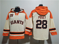 Men's San Francisco Giants #28 Buster Posey Cream Ageless Must-Have Lace-Up Pullover Hoodie