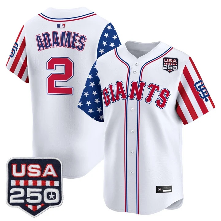 Men's San Francisco Giants America 250 Edition Vapor Premier Limited Jersey #2 WILLY ADAMES