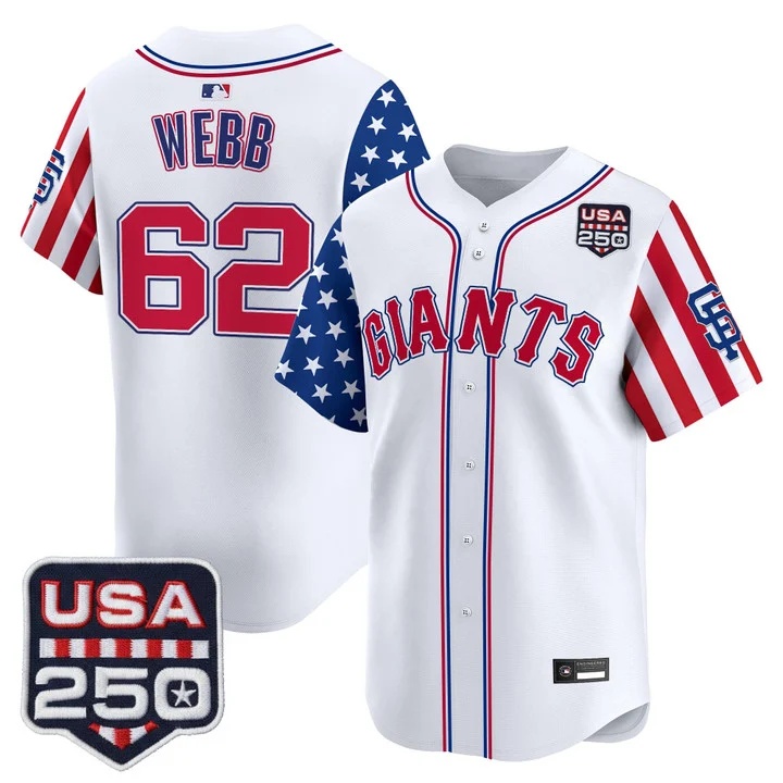 Men's San Francisco Giants America 250 Edition Vapor Premier Limited Jersey #62 LOGAN WEBB