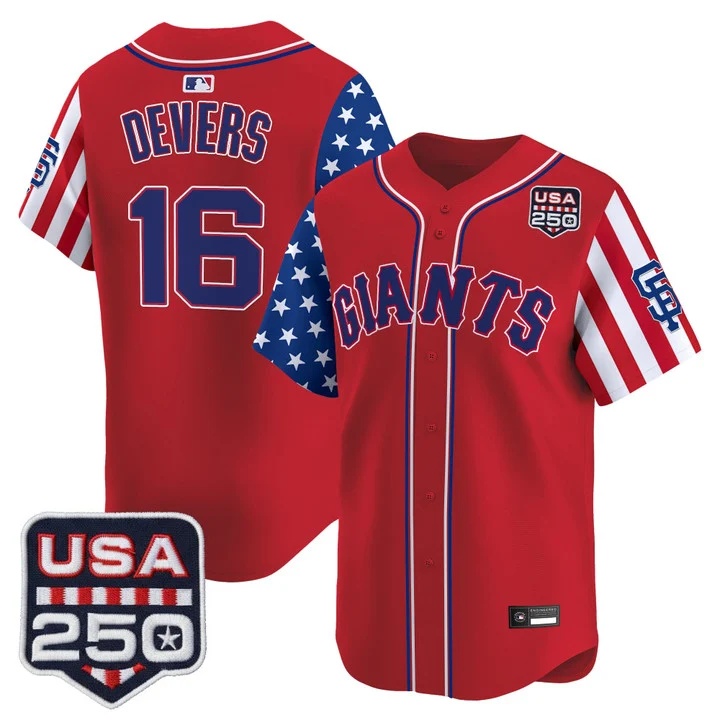Men's San Francisco Giants America 250 Edition Vapor Premier Limited Jersey RED #16 RAFAEL DEVERS