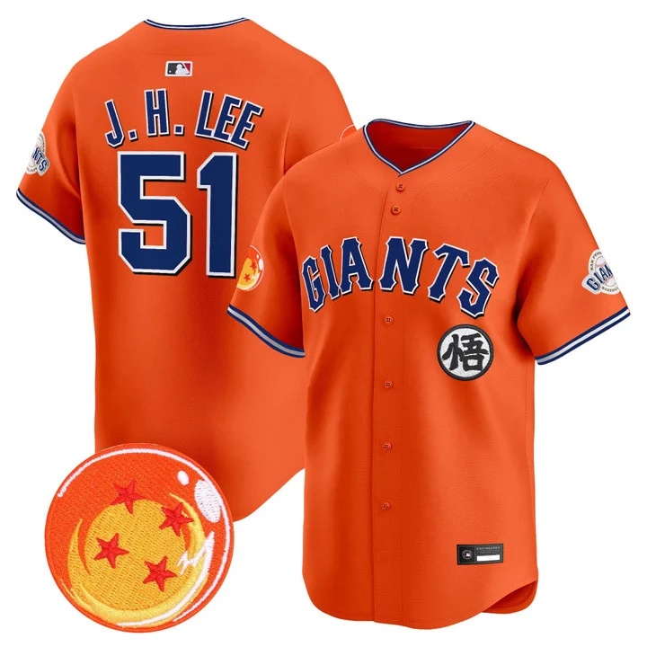 Men's San Francisco Giants x Dragon Ball Vapor Premier Limited Jersey #51 JUNG HOO LEE
