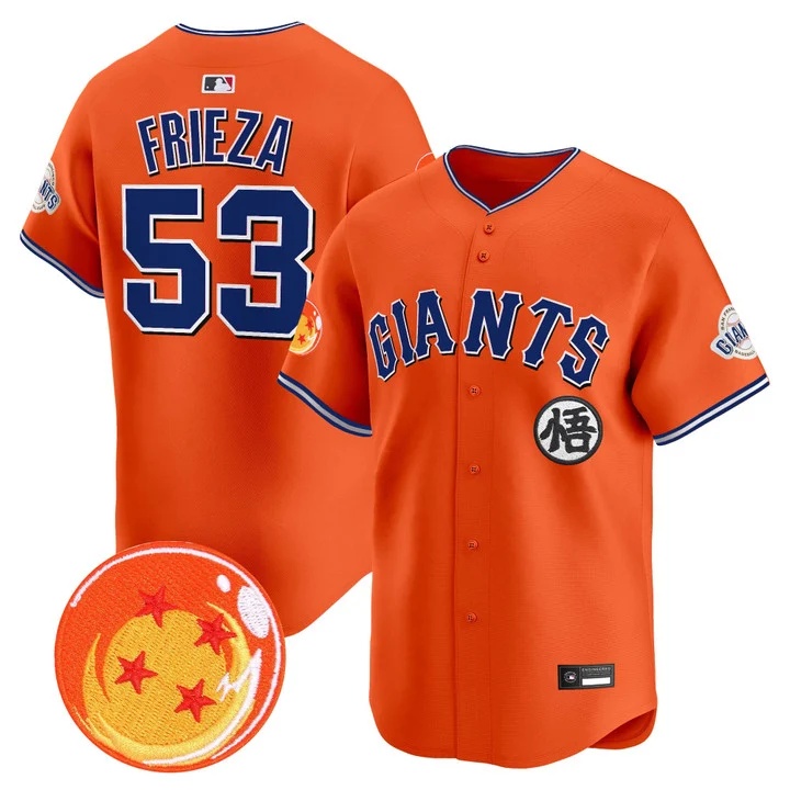 Men's San Francisco Giants x Dragon Ball Vapor Premier Limited Jersey #53 FRIEZA
