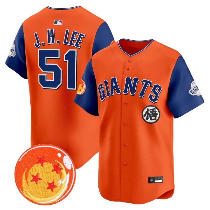 Men's San Francisco Giants x Dragon Ball Vapor Premier Limited Jersey ALTERNATE #51 JUNG HOO LEE