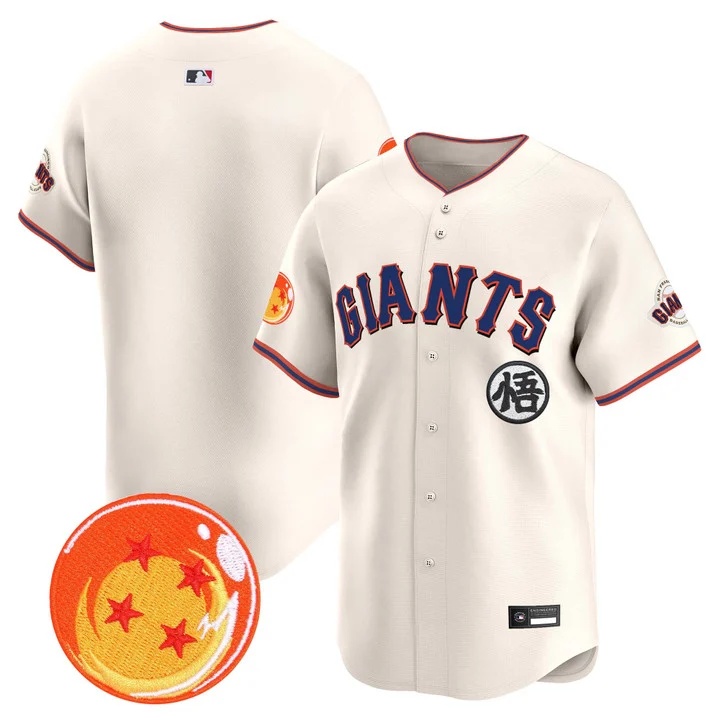 Men's San Francisco Giants x Dragon Ball Vapor Premier Limited Jersey CREAM BLANK