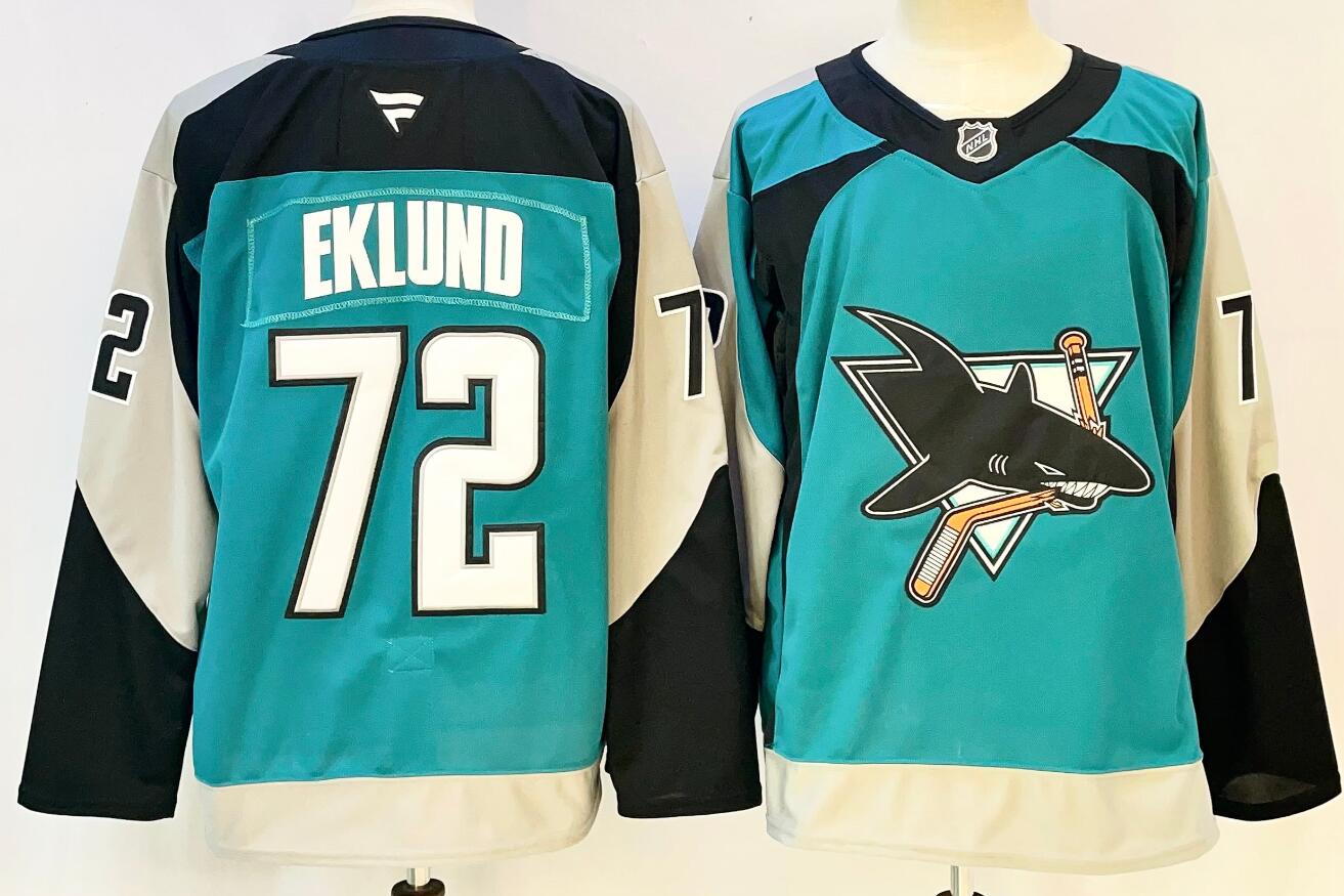 Men's San Jose Sharks #72 William Eklund Teal Authentic Jersey