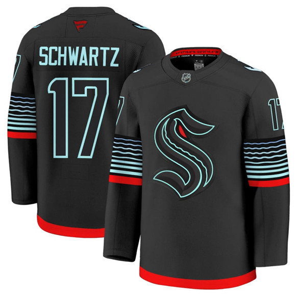 Men's Seattle Kraken #17 Jaden Schwartz Black Alternate Stitched Hockey Jersey