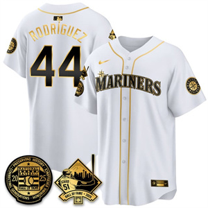 Men's Seattle Mariners Ichiro Number Retirement Jersey V2 - All Stitched Julio Rodríguez   44