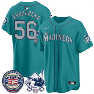 Men's Seattle Mariners Ichiro Number Retirement Jersey V2 - All Stitched Randy Arozarena - #56