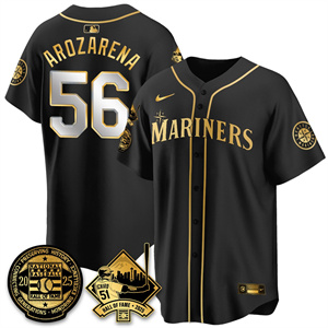 Men's Seattle Mariners Ichiro Number Retirement Jersey V2 - All Stitched Randy Arozarena - 56