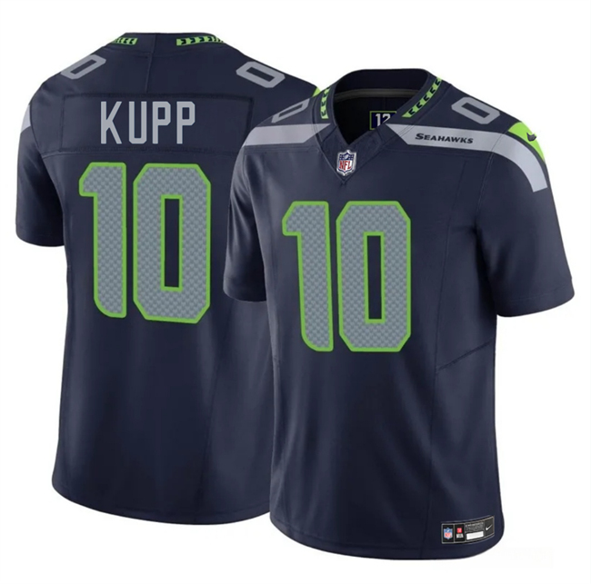 Men's Seattle Seahawks #10 Cooper Kupp Navy 2025 F.U.S.E Vapor Limited Football Stitched Jersey