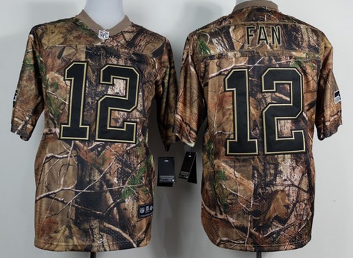 Men's Seattle Seahawks #12 Fan 2013 Nik Camo Elite Jersey