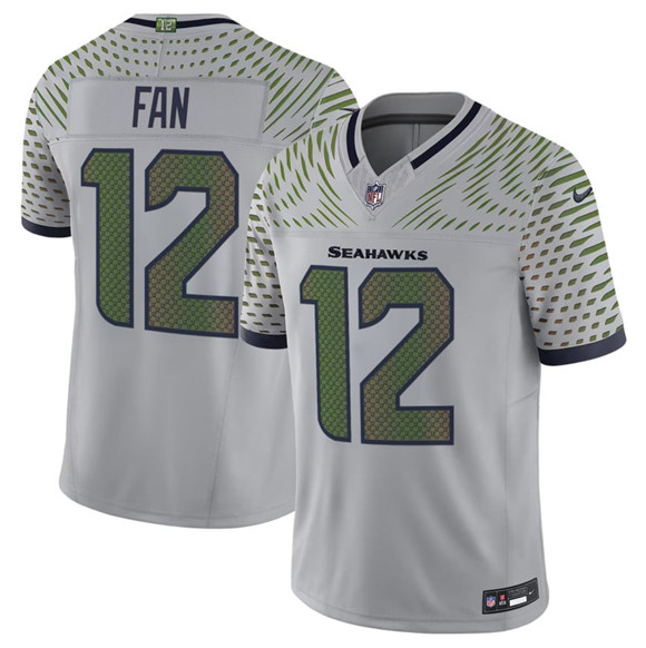 Men's Seattle Seahawks #12 Fan Gray 2025 F.U.S.E. a??Rivalriesa?? Vapor Untouchable Limited Football Stitched Jersey