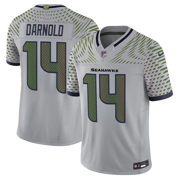 Men's Seattle Seahawks #14 Sam Darnold Gray 2025 F.U.S.E. a??Rivalriesa?? Vapor Untouchable Limited Football Stitched Jersey
