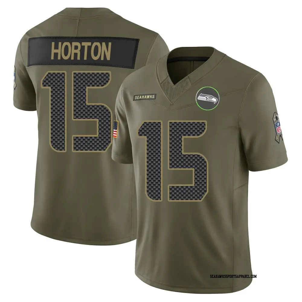 Men's Seattle Seahawks #15 Tory Horton 2025 Salute to Service Limited Jersey - Olive 