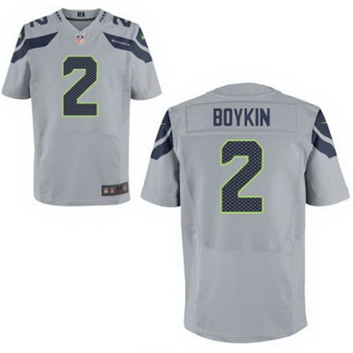 Men's Seattle Seahawks #2 Trevone Boykin Gray Alternate Stitched NFL Nike Elite Jersey
