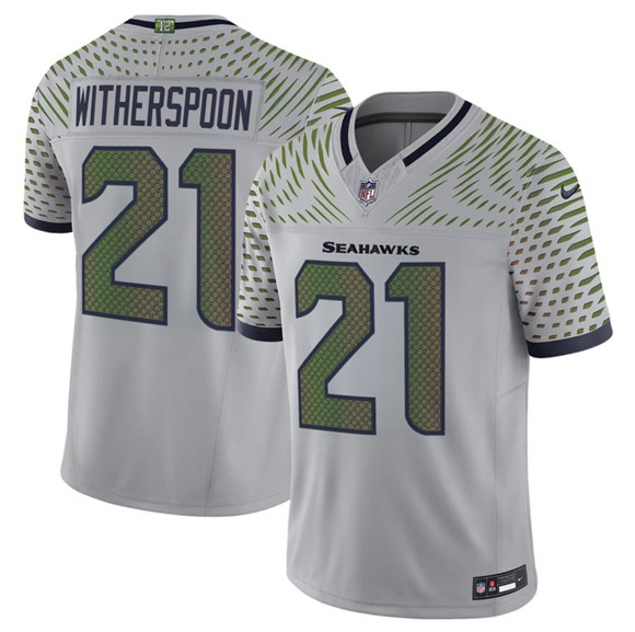 Men's Seattle Seahawks #21 Devon Witherspoon Gray 2025 F.U.S.E. a??Rivalriesa?? Vapor Limited Football Stitched Jersey
