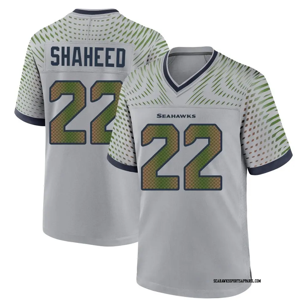 Men's Seattle Seahawks #22 Rashid Shaheed Wolf Gray Soundwaves Rivalries Collection Vapor F.U.S.E. Limited Jersey 