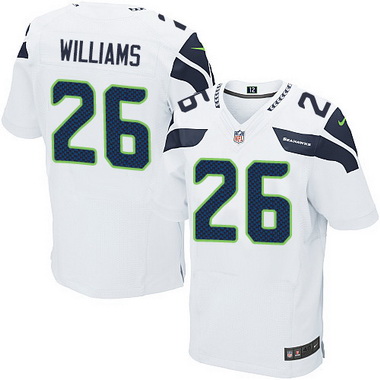 Men's Seattle Seahawks #26 Cary Williams White Road NFL Nike Elite Jersey