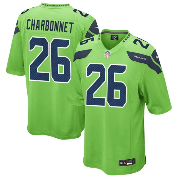 Men's Seattle Seahawks #26 Zach Charbonnet Nike Neon Green Color Rush Limited Jersey  