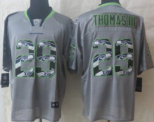 Men's Seattle Seahawks #29 Earl Thomas III Lights Out Gray Nik Ornamented Elite Jersey
