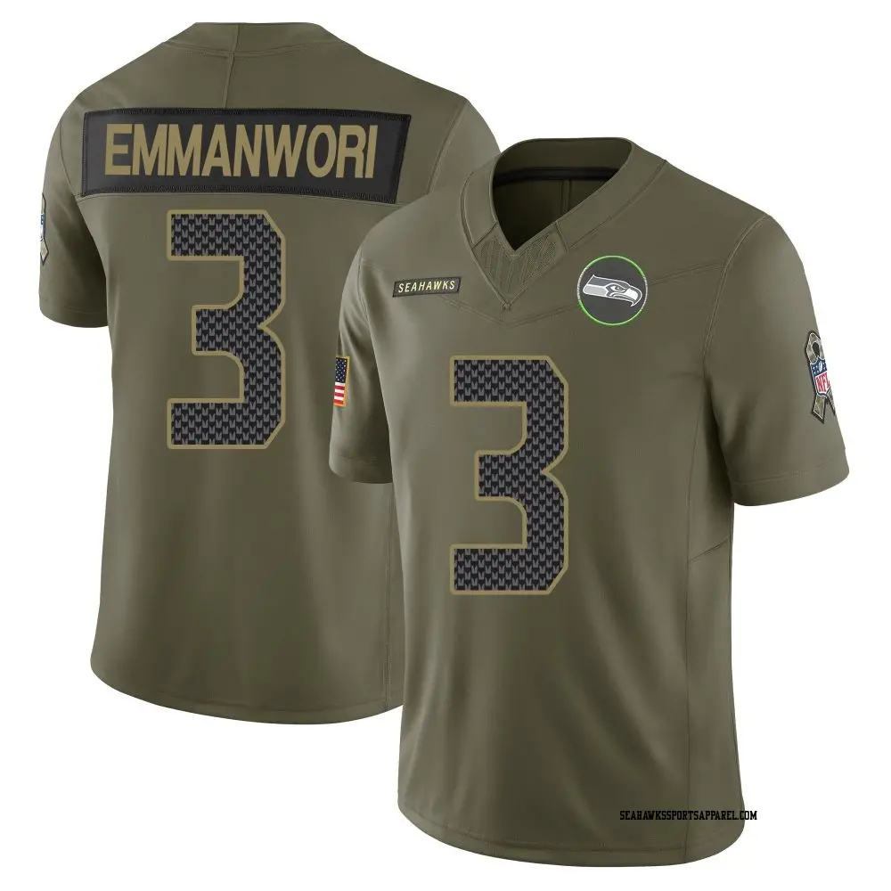 Men's Seattle Seahawks #3 Nick Emmanwori 2025 Salute to Service Limited Jersey - Olive 