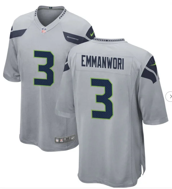 Men's Seattle Seahawks #3 Nick Emmanwori Nike Gray Alternate Vapor F.U.S.E. Limited Jersey 