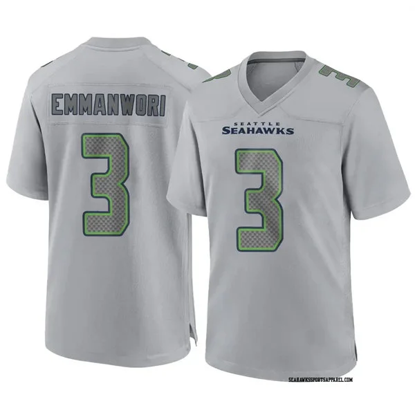 Men's Seattle Seahawks #3 Nick Emmanwori Nike Gray Atmosphere Fashion Game Jersey 