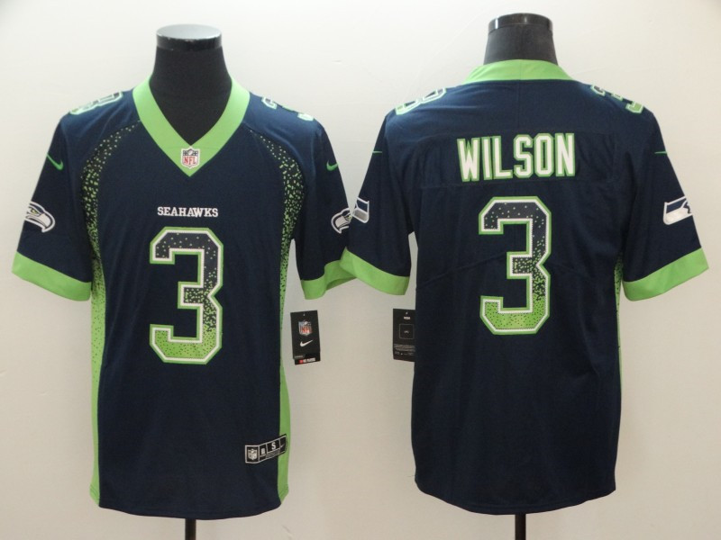Men's Seattle Seahawks #3 Russell Wilson Nike Drift Fashion Limited Jersey