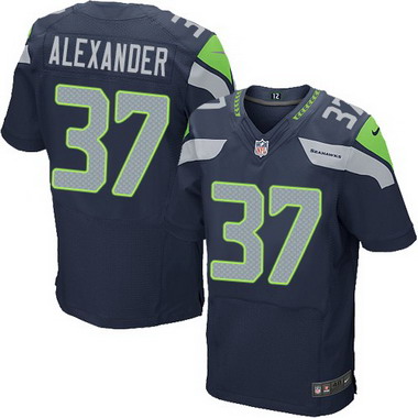 Men's Seattle Seahawks #37 Shaun Alexander Navy Blue Retired Player NFL Nike Elite Jersey